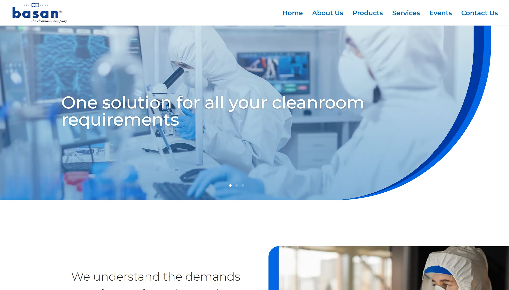 Basan cleanroom solutions website homepage