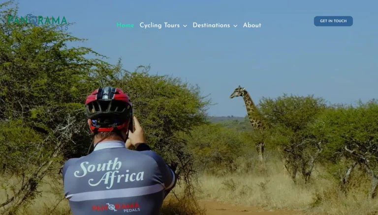 Panorama Pedals cycling tours website homepage