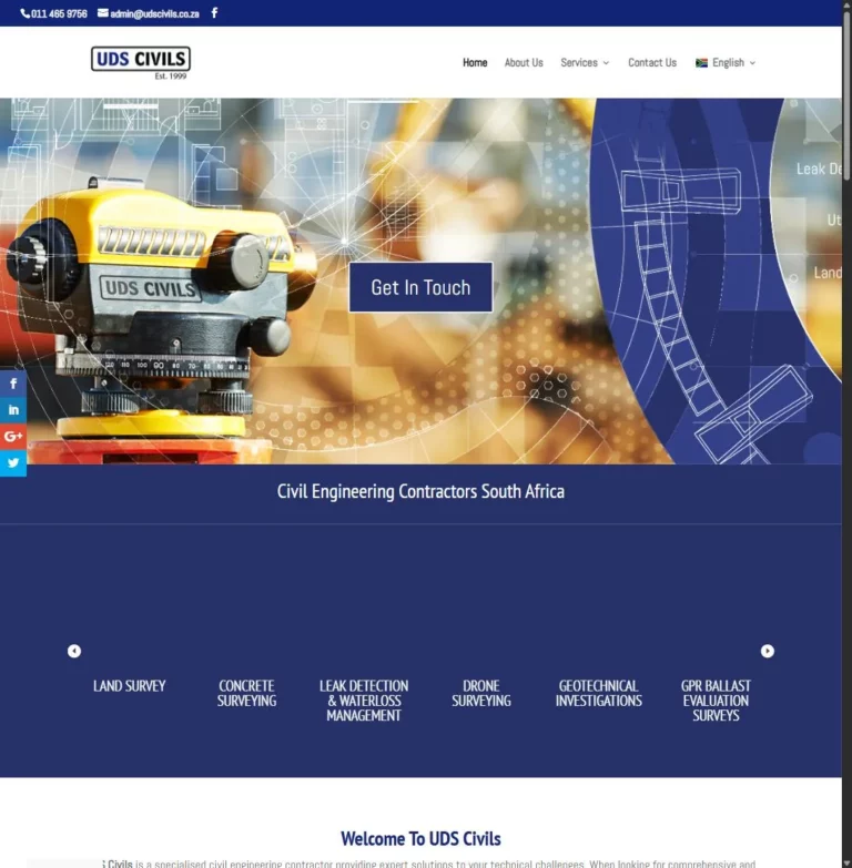 UDS Civils civil engineering contractors website homepage